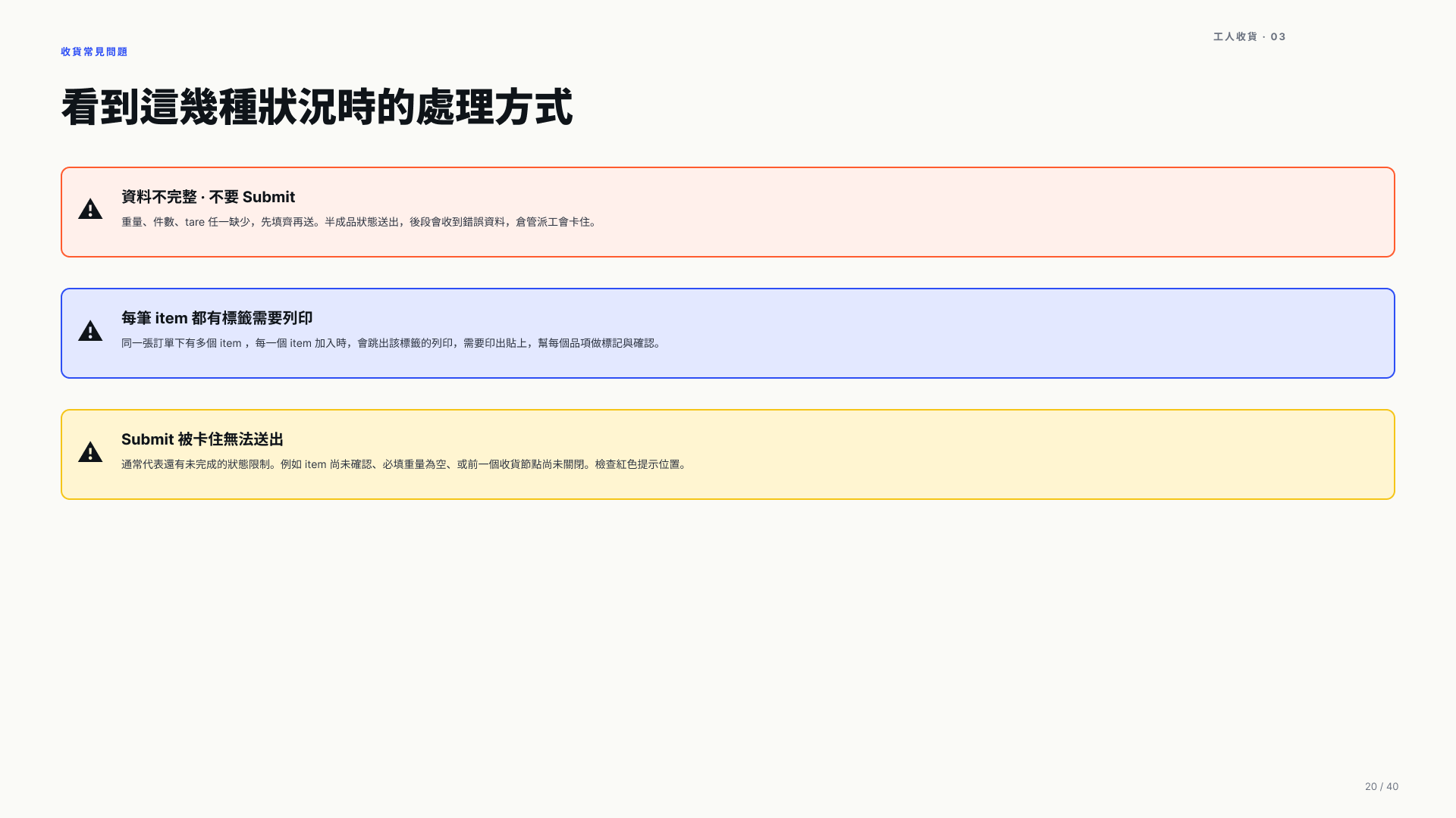 狀況處理方式