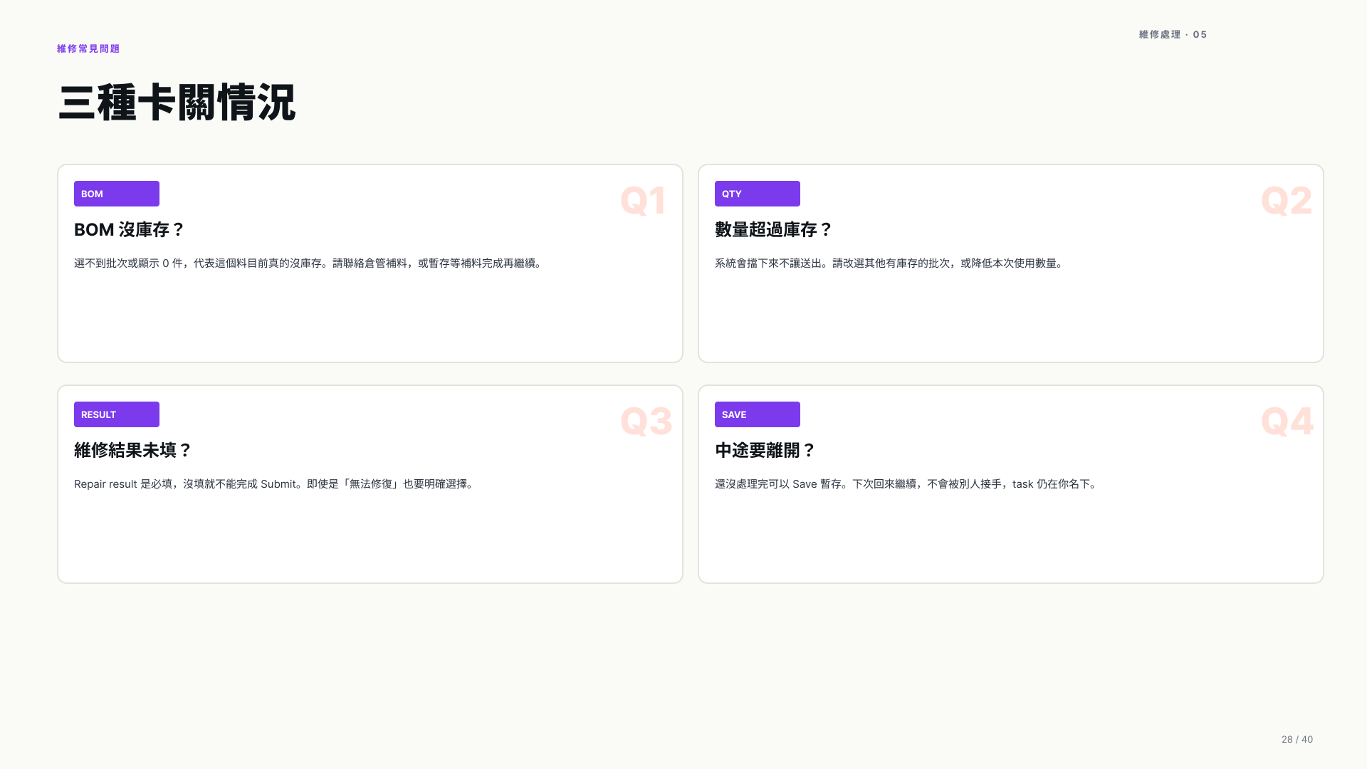 三種卡關情況
